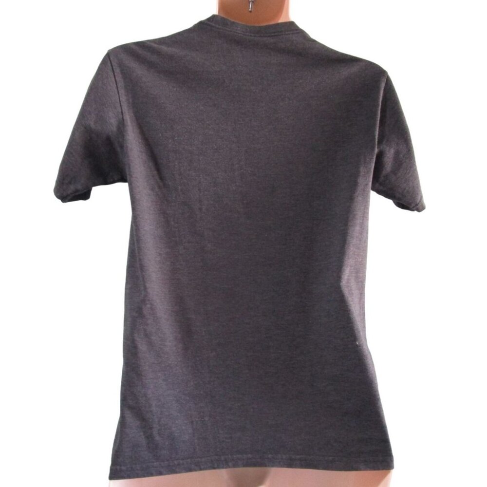 Rainbow Stripe Vintage Vegas Charcoal T Shirt Unisex Small Distressed GUC - Picture 3 of 12